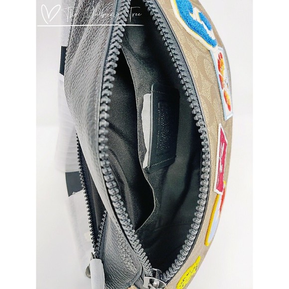 Coach X Peanuts Warren Belt Bag Signature Canvas With Varsity Patches NWT $350 - Picture 3 of 12